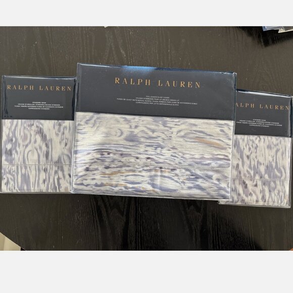 Ralph Lauren Lorelai Cotton Sateen Queen Duvet Cover in Periwinkle NWT